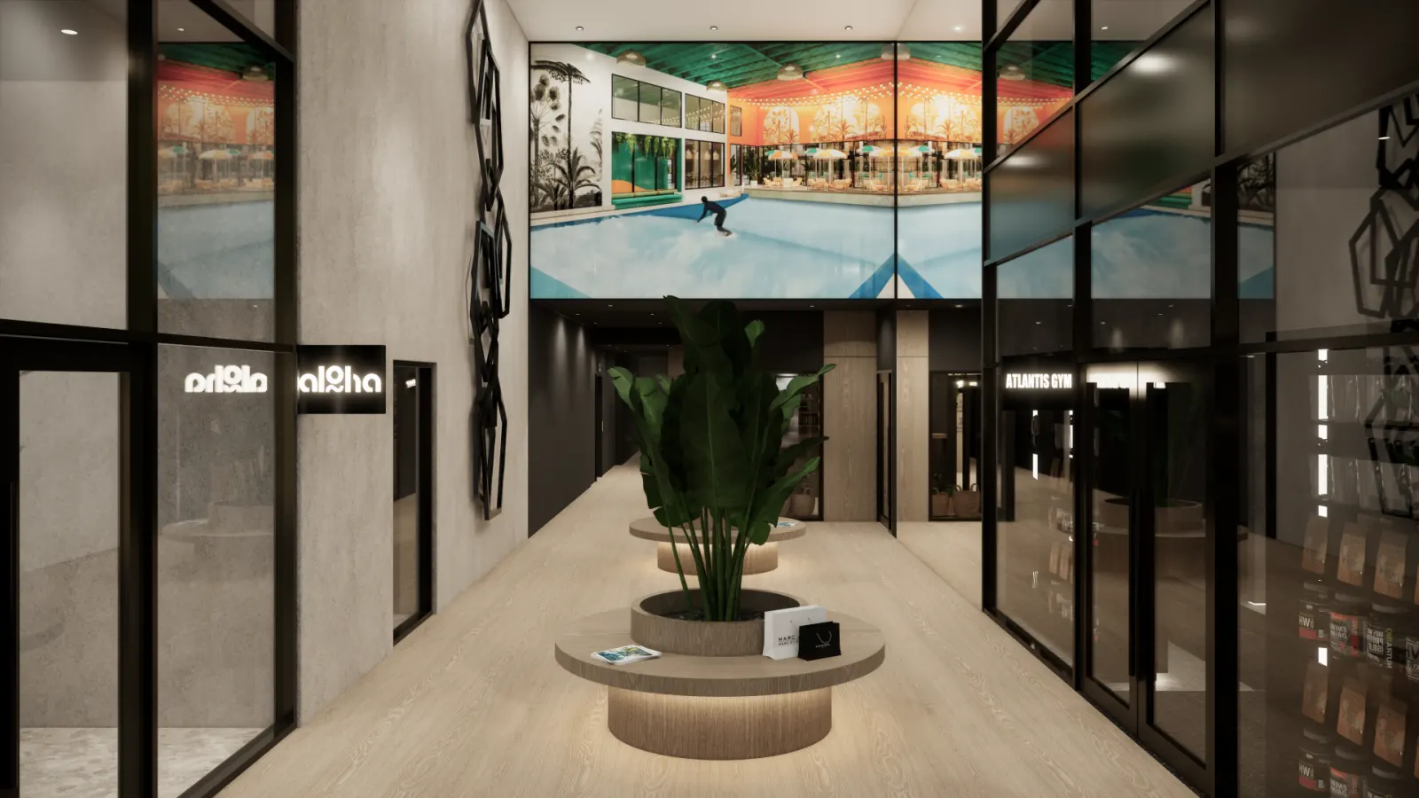 Hall d'entrée du Complexe Aloha à Québec